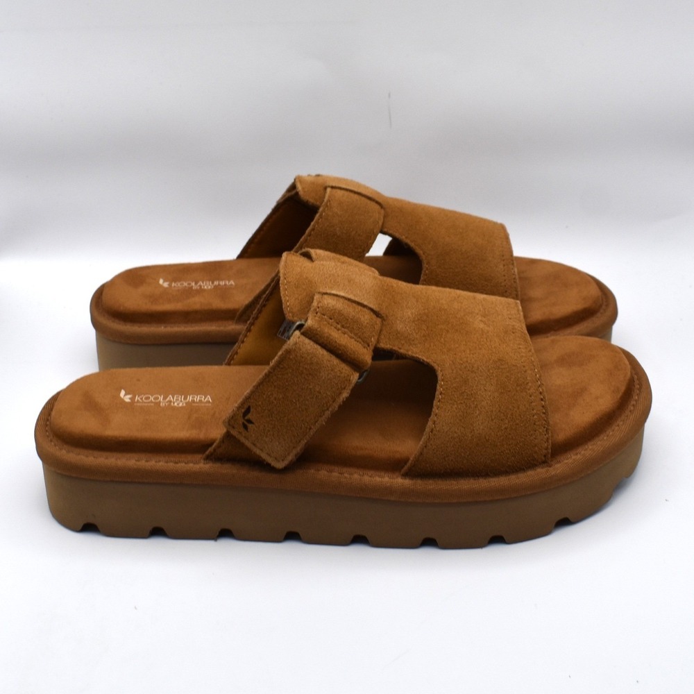 Koolaburra by UGG Womens Tizz Suede Platform Slides Chestnut Size 7 NEW 1167751 - Picture 7 of 11
